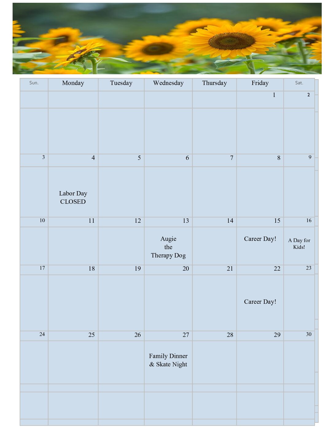 McKinleyville Teen Center's Calendar